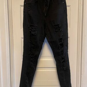 Black Distressed Jeans